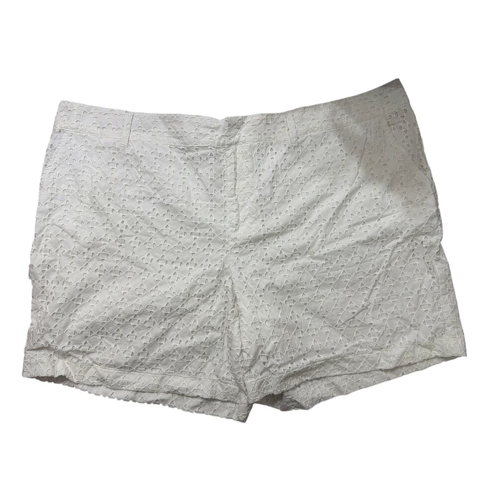 db DressBarn Women's Plus Size White Lace Crochet Shorts Size 24 New